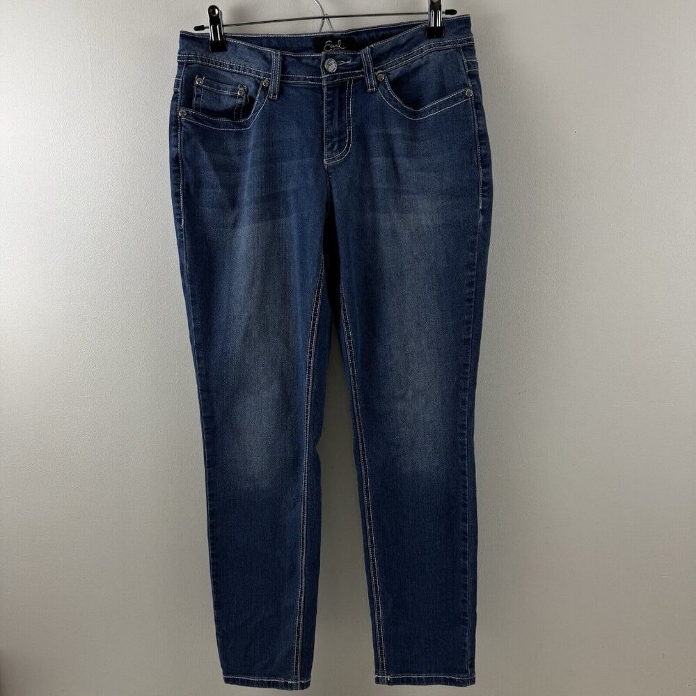 Earl Jeans Size 8 Petite 8P Rhinestone And Studs Bling Skinny Cotton Blend